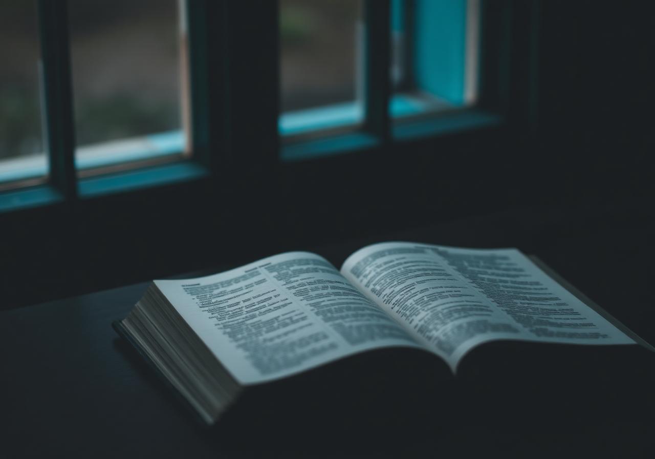 Open Bible by a window